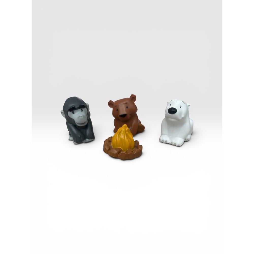 Fisher-Price Little People Animal Figures Gorilla Brown Bear Polar Bear Campfire